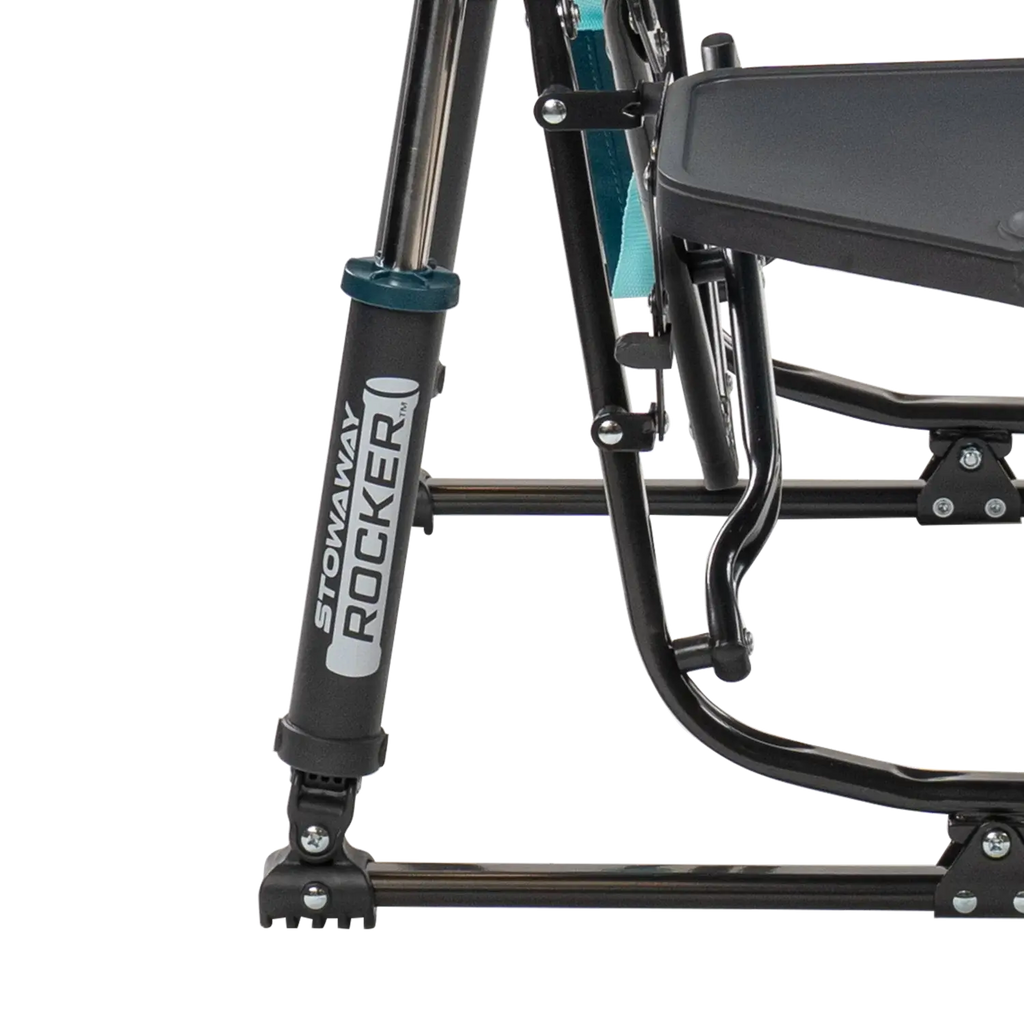 Premium All-Weather Stowaway Rocker with Side Table - Choice 253 - Patented Spring-Action Rocking Chair for Camping Detail