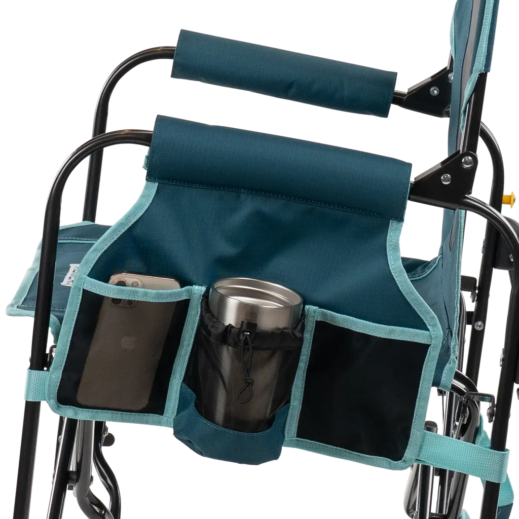 Premium All-Weather Stowaway Rocker with Side Table - Choice 253 - Patented Spring-Action Rocking Chair for Camping Detail