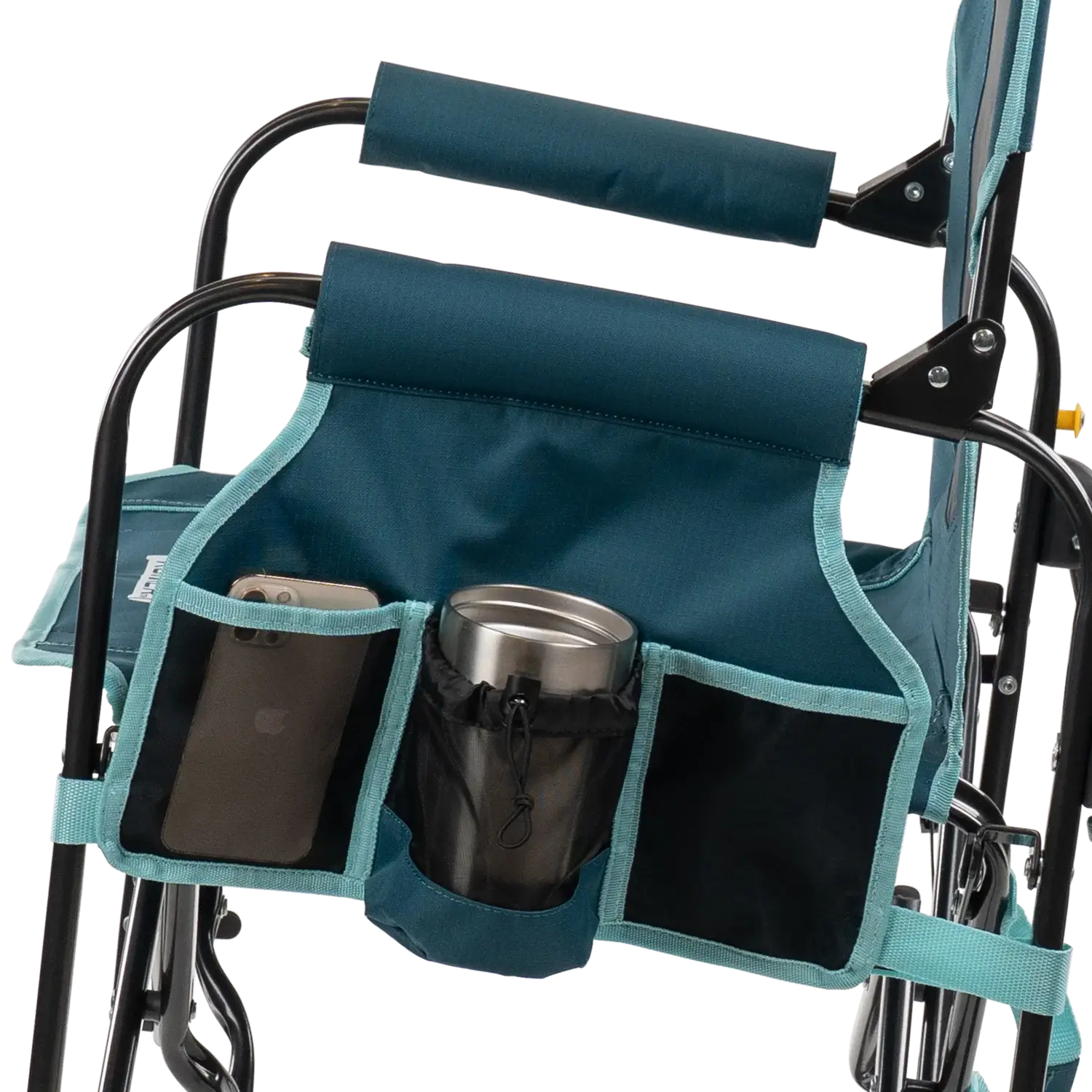 Premium All-Weather Stowaway Rocker with Side Table - Choice 253 - Patented Spring-Action Rocking Chair for Camping Detail