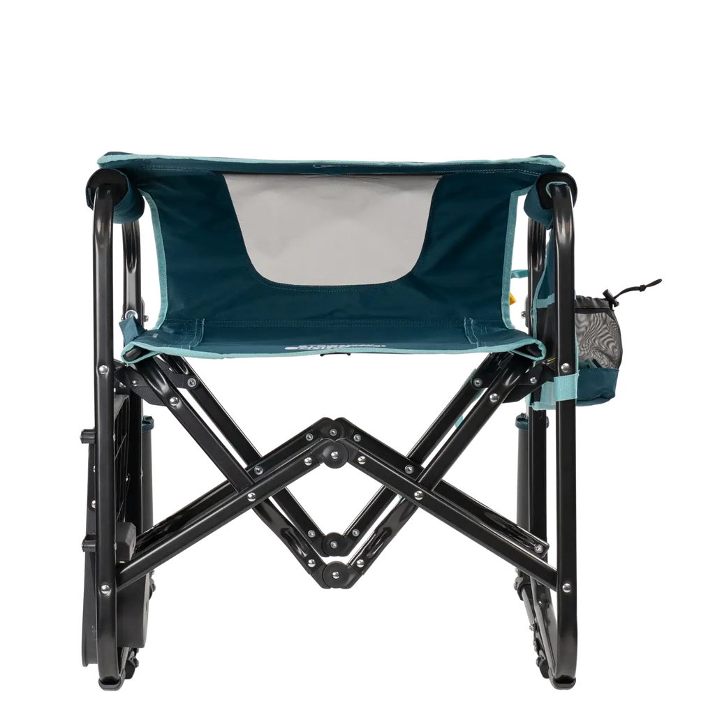 Premium All-Weather Stowaway Rocker with Side Table - Choice 253 - Patented Spring-Action Rocking Chair for Camping Detail
