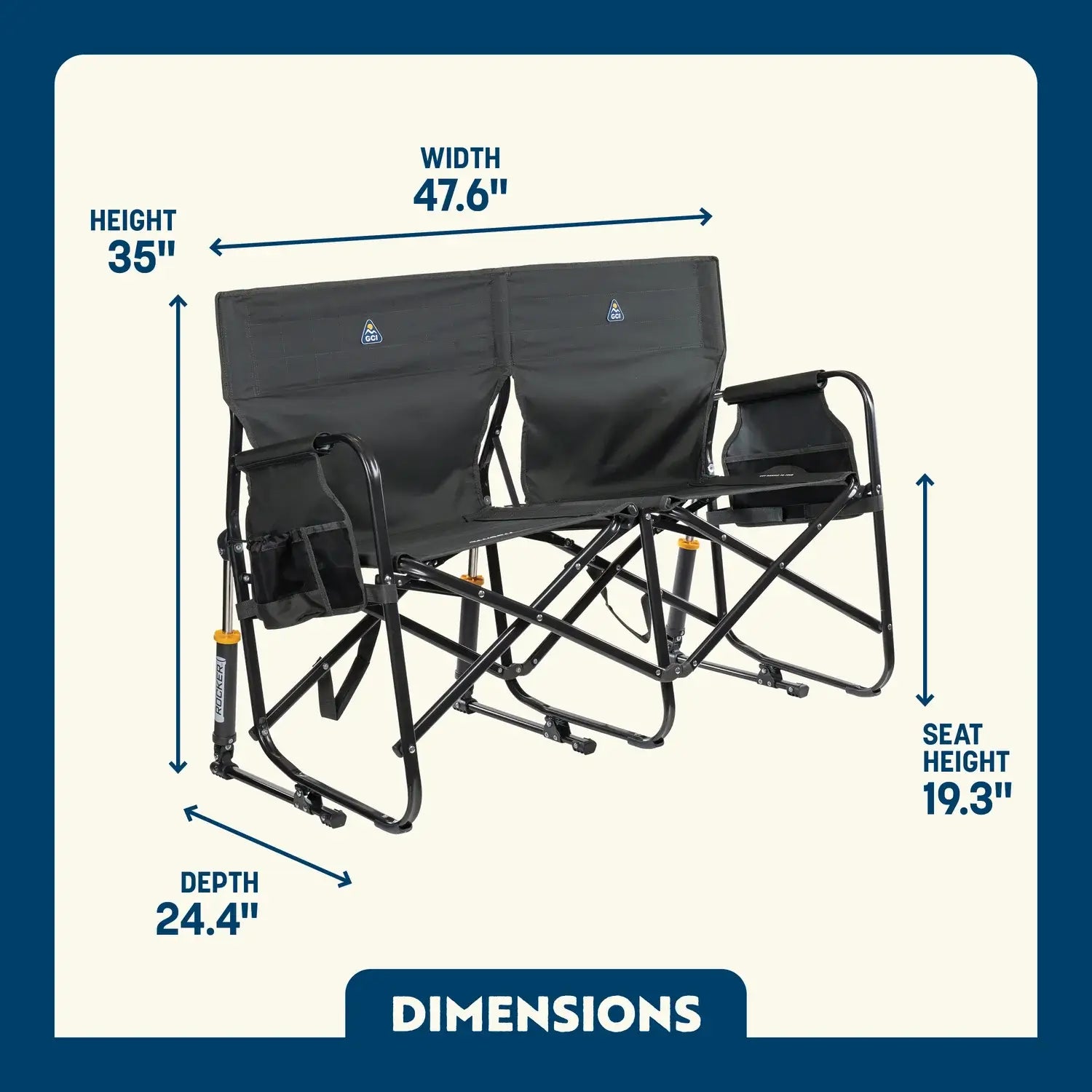 Patented Spring-Action Tandem Rocker - Choice 227 - Patented Spring-Action Rocking Chair for Camping Detail