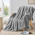 Decorative Knitted for Couch,Sofa,Bed, Super Soft Striped Gray Bed for Office Picnic Travel Bedroom, Warm Cozy Lightweight Home Decor fo... - Lightweight Plush Warm Blanket for All Seasons - Default Title