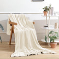 Reversible Sherpa Throw Blanket for Couch, Ultra Soft Cream White Throws for Travel Camping Sofa Bed, Lightweight Cozy Bed Blanket for ... - Super Soft Reversible Sherpa Flannel Blanket - Default Title