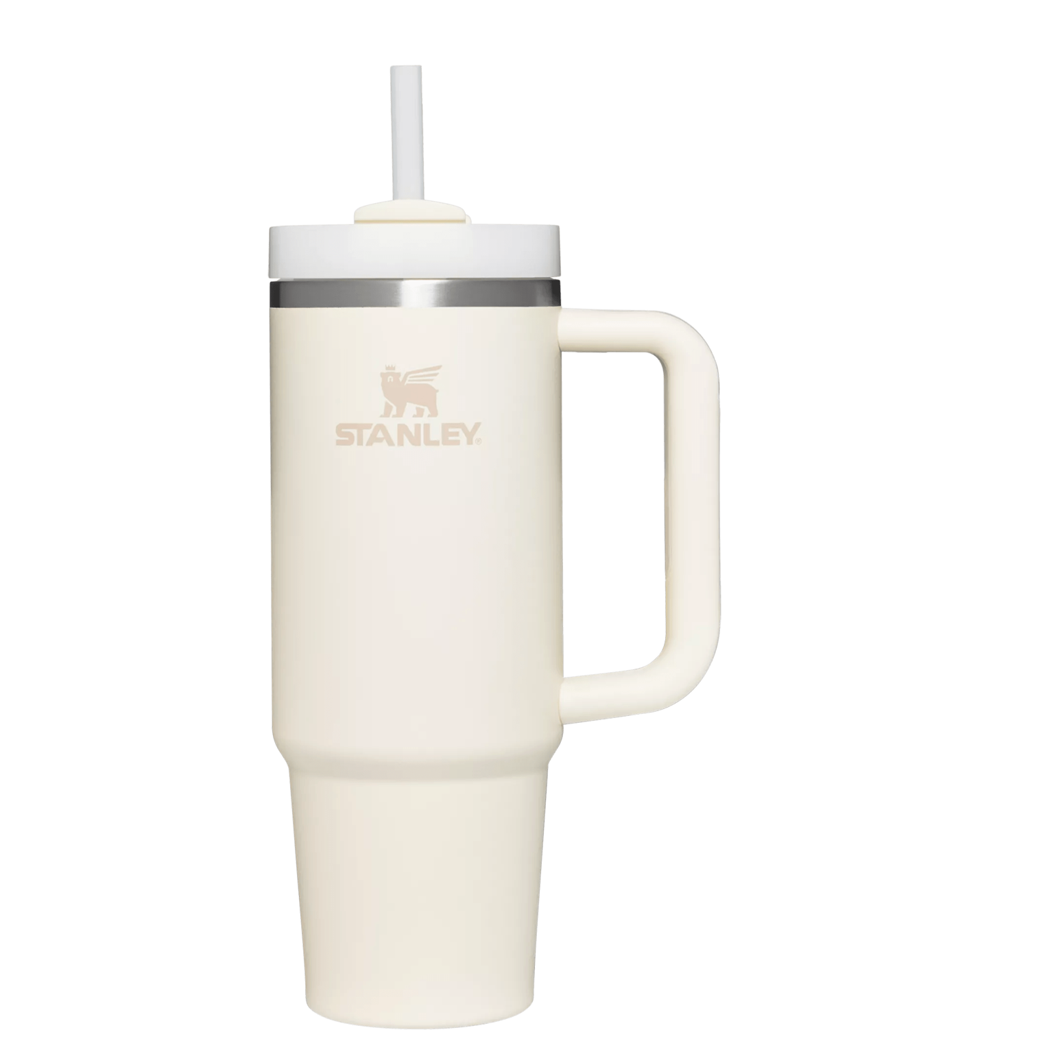 Double-Wall Vacuum The Quencher H2.0 Flowstate Tumbler | Stanley Create D331C - Double-Wall Vacuum Insulated Travel Tumbler with Straw - Cream